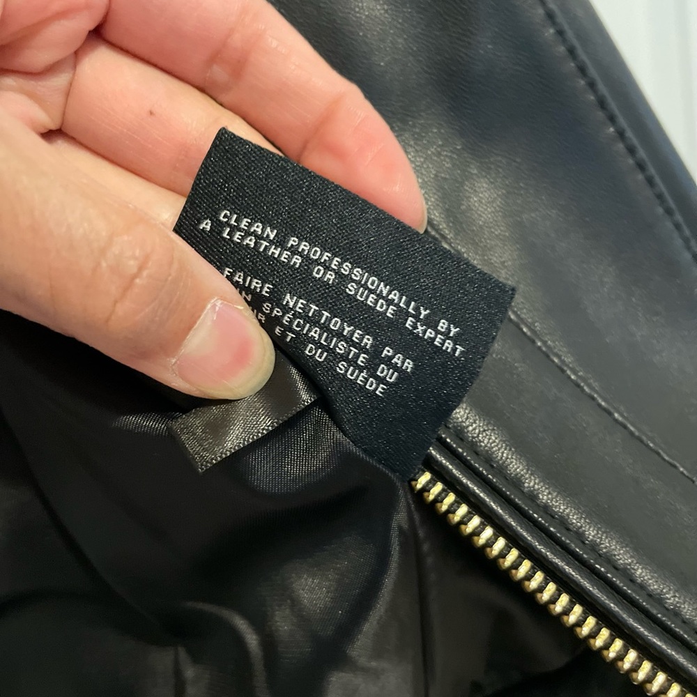 Cole Haan Leather Moto Racer Jacket - Picture 6 of 8